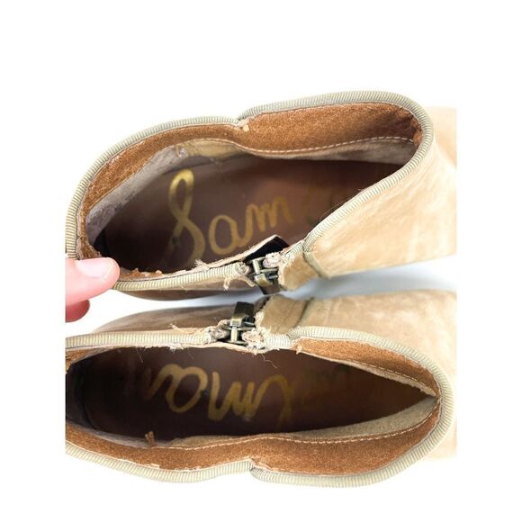 Sam Edelman Petty Tan Chestnut Leather Ankle Zip Bootie Shoes - Picture 6 of 7